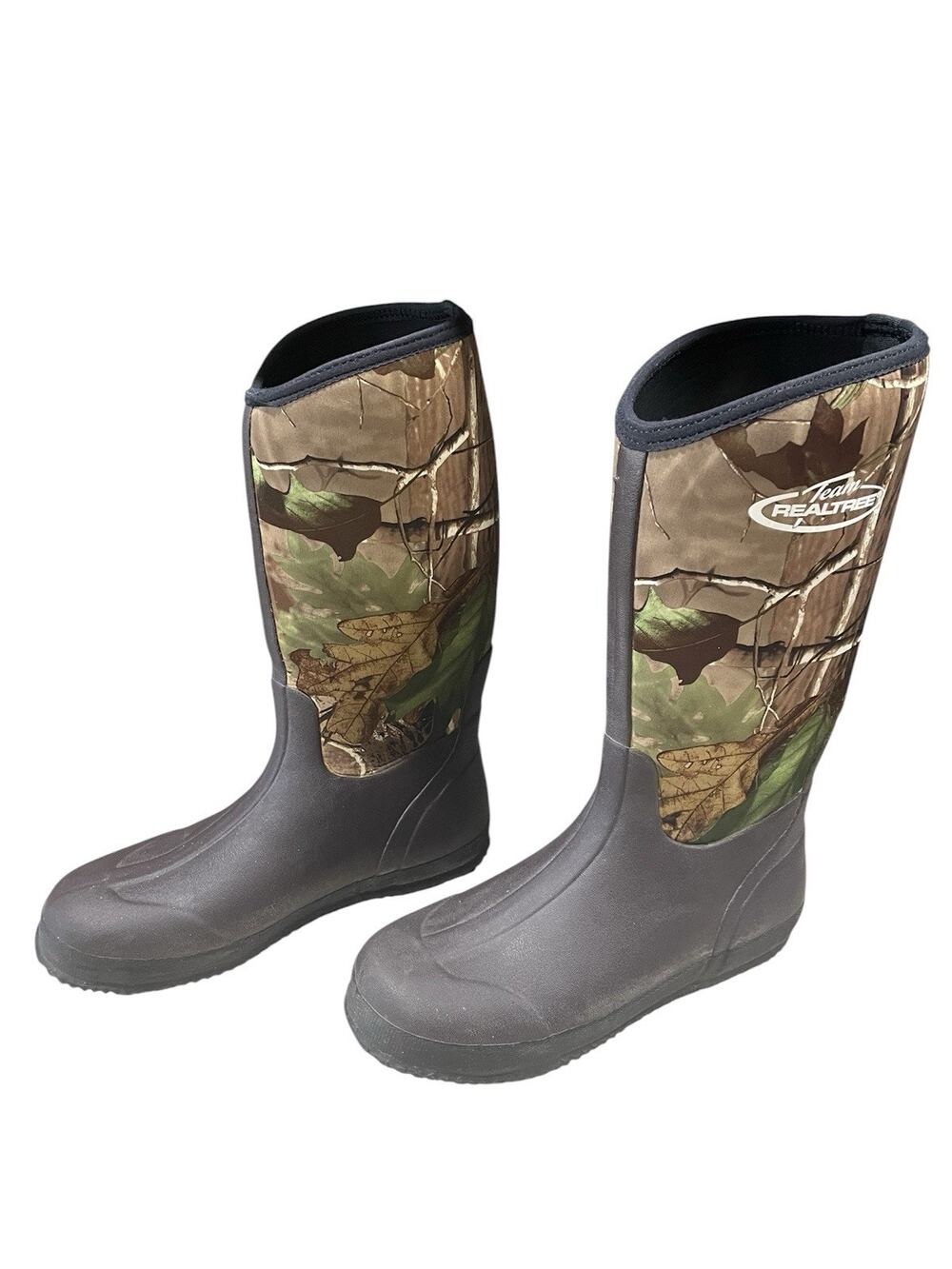Team Realtree Waterproof Rubber/Neoprene Hunting Boots Men’s Size 11 -Outdoors